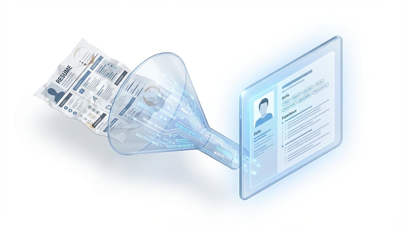 Visual representation of resume parsing process