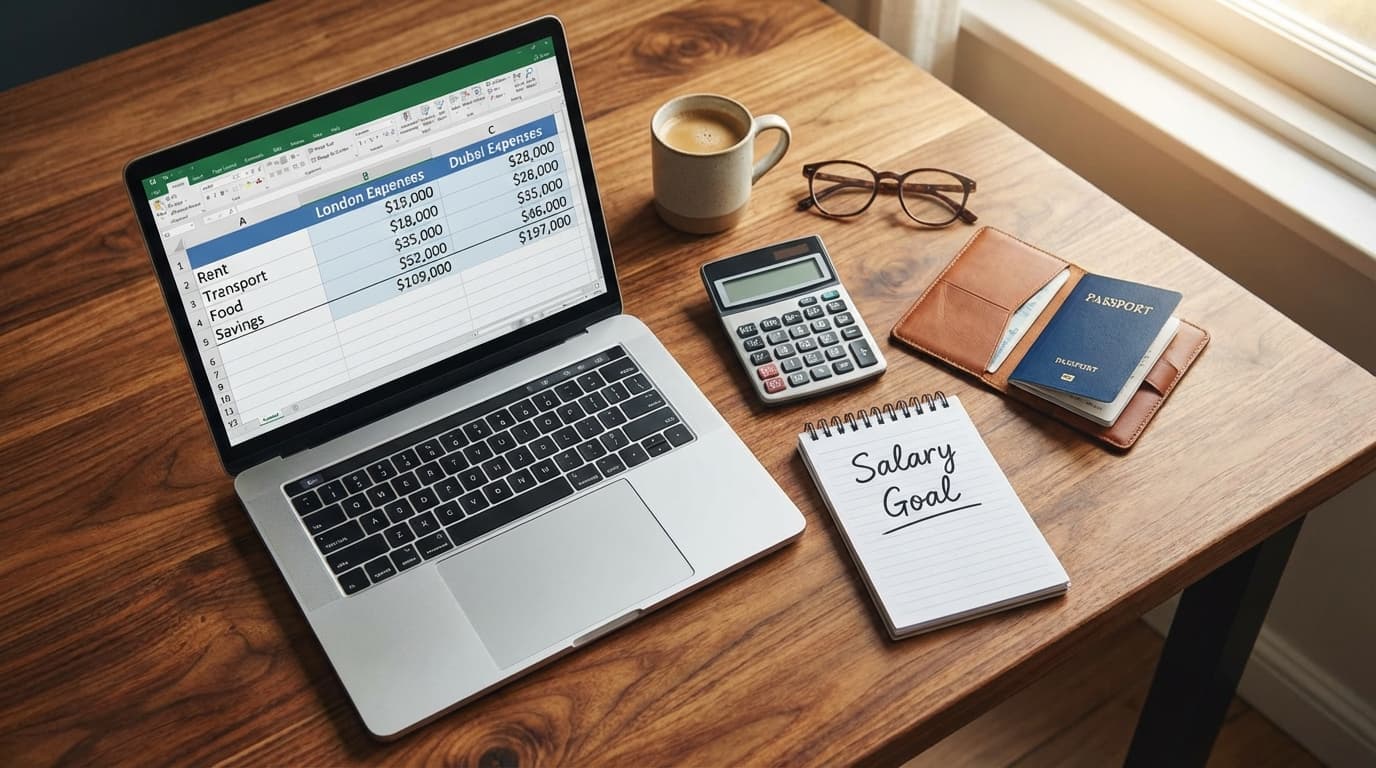 A professional analyzing a financial comparison chart between UK pounds and UAE Dirhams